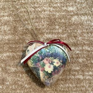 Vintage Floral Heart Christmas Tree Ornament